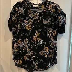 Chic Floral Black Blouse